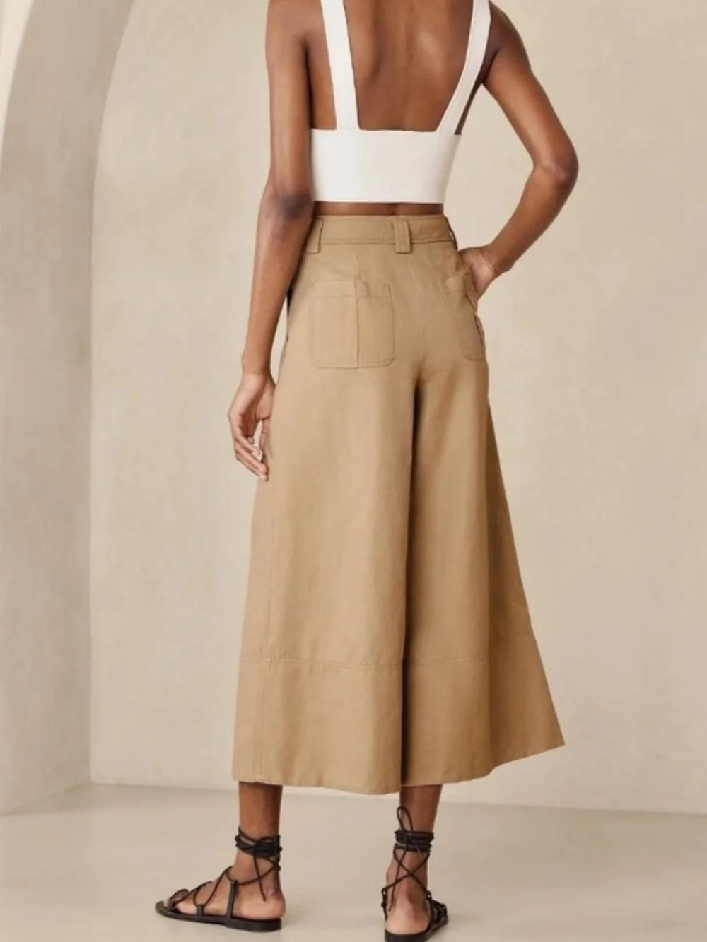 Banana Republic Archive explorer high waisted wide leg culotte trouser pants 6
